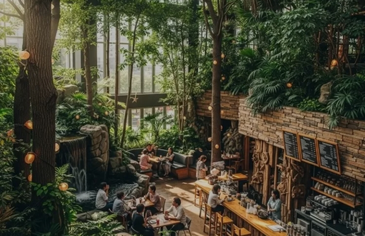 Kafe Bertema Hutan di Bangkok Hadirkan Pengalaman Kuliner Tropis yang Unik